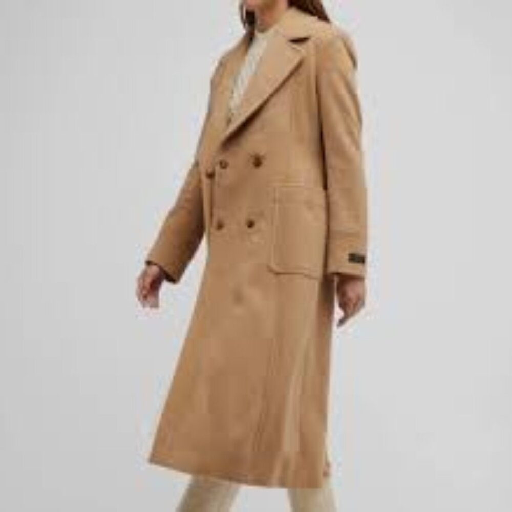 NWT DONNA KARAN 100% Wool Camel Coat